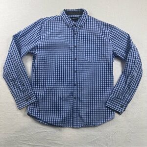 Mens Beverly Hills Polo Club Blue Checkered button up size Large
